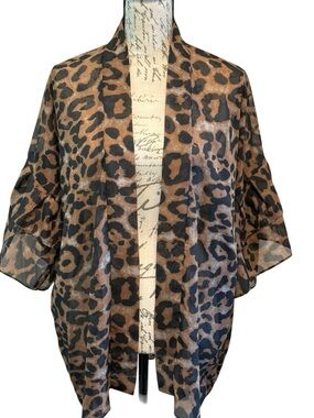 SO Leopard Print Sheer Top in Brown and Black